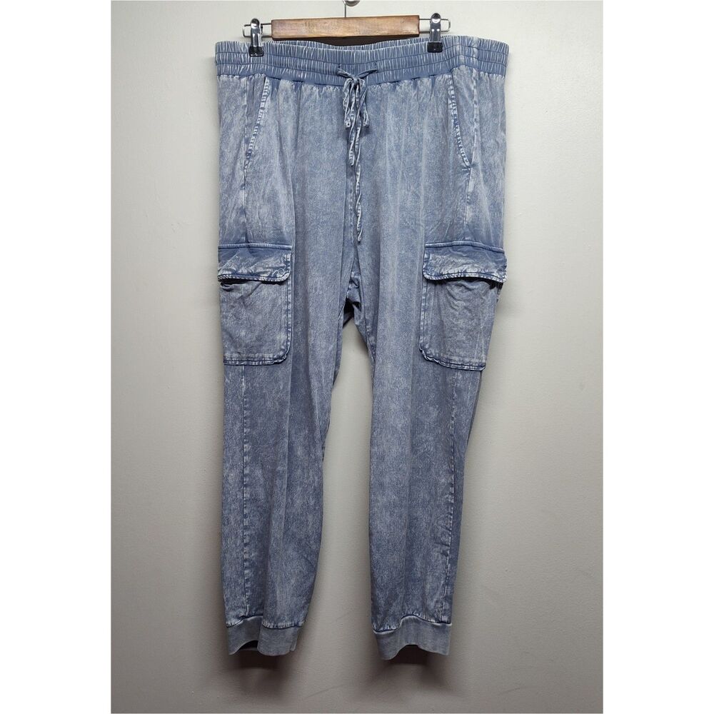 Torrid Chambray Jogger Pants Women 1X Blue Pull On Hipster Streetwear Casual
